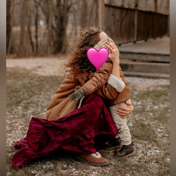 Women's Burgundy Floral Maxi Dress M - Picture 10 of 12